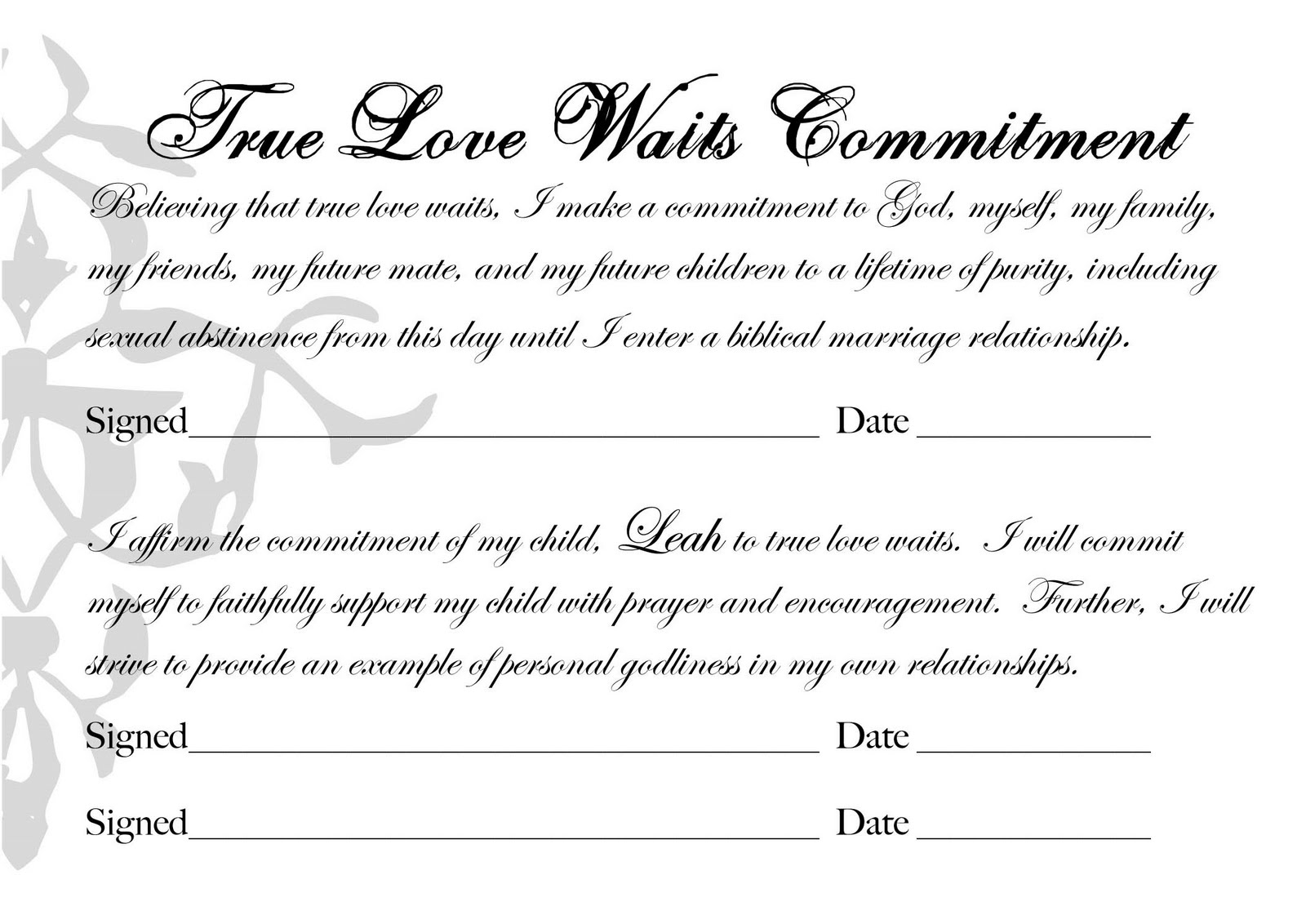 Robyn Crumby True Love Waits Commitment Service