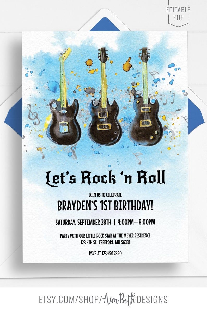 free rock n roll party invitations templates