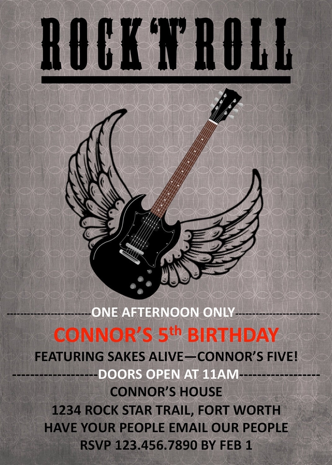 Rock N Roll Invitations Templates