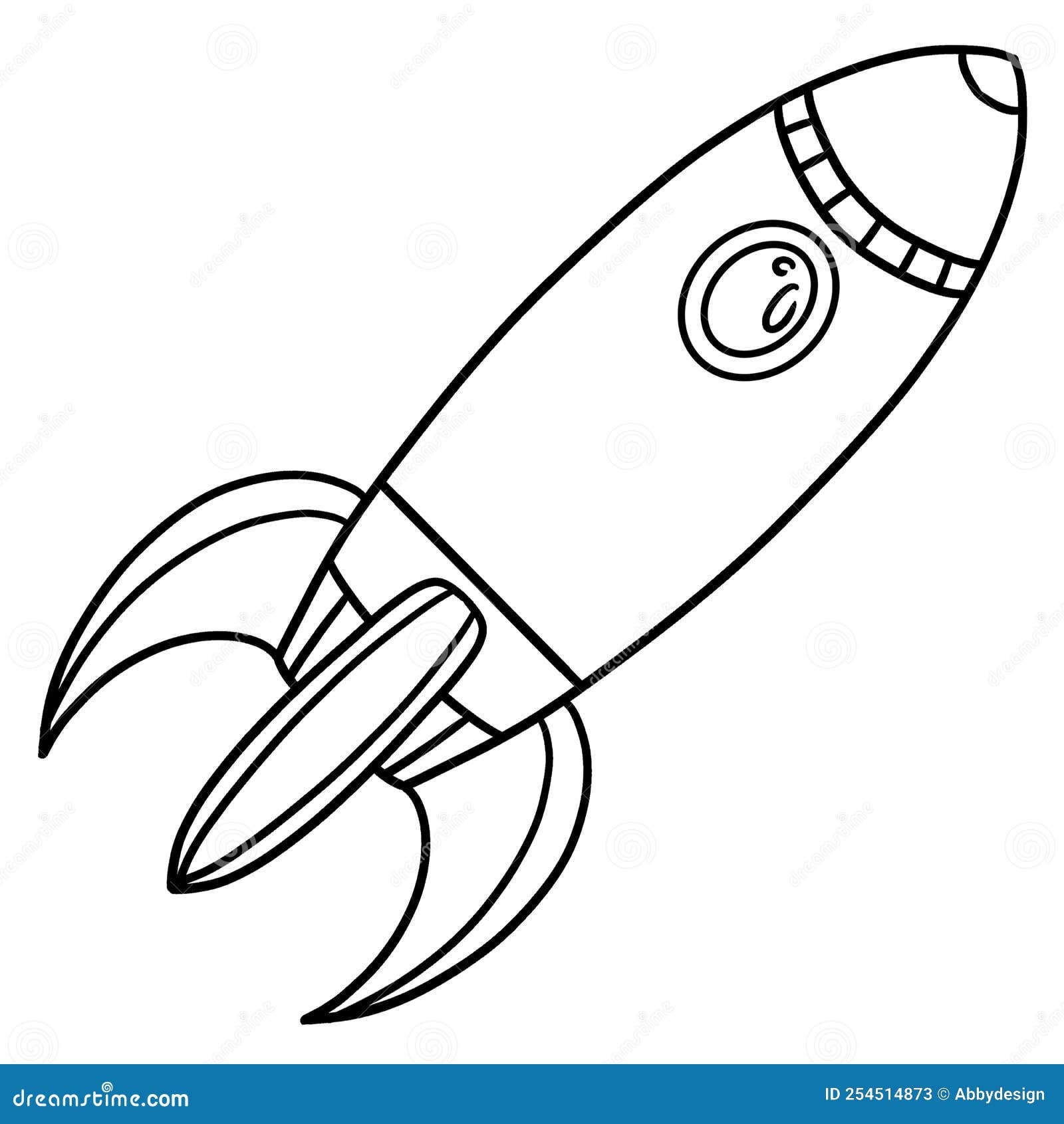 Rocket Ship Isolated Coloring Page For Kids Stock Vector Illustration 