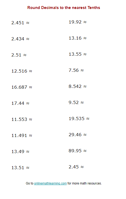 Rounding Thousandths To Hundredths A Worksheets Library