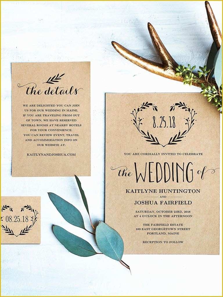 free editable rustic wedding invitation templates