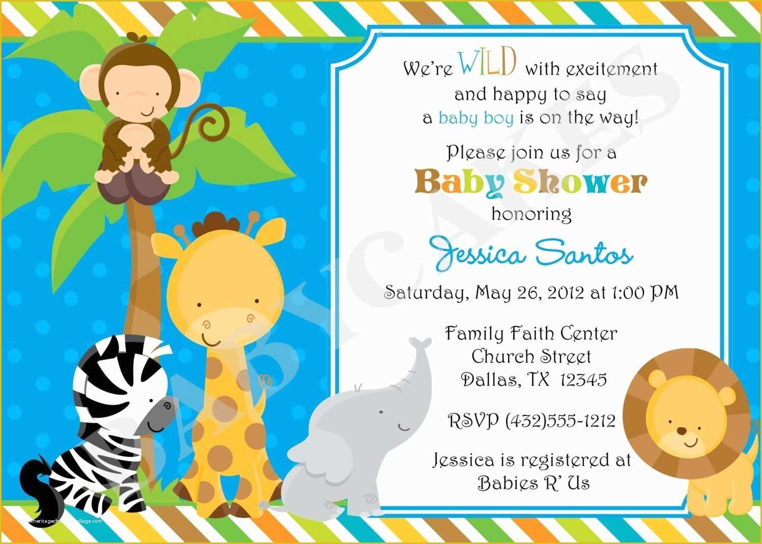 Safari Invitation Template Free Of Free Jungle Invitation Template 