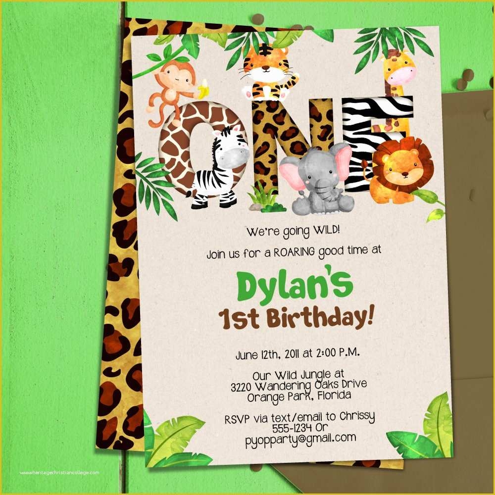 free jungle invitation template