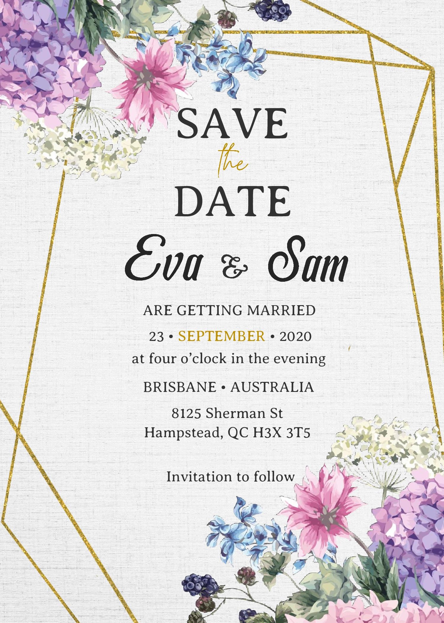free save the date invitation templates