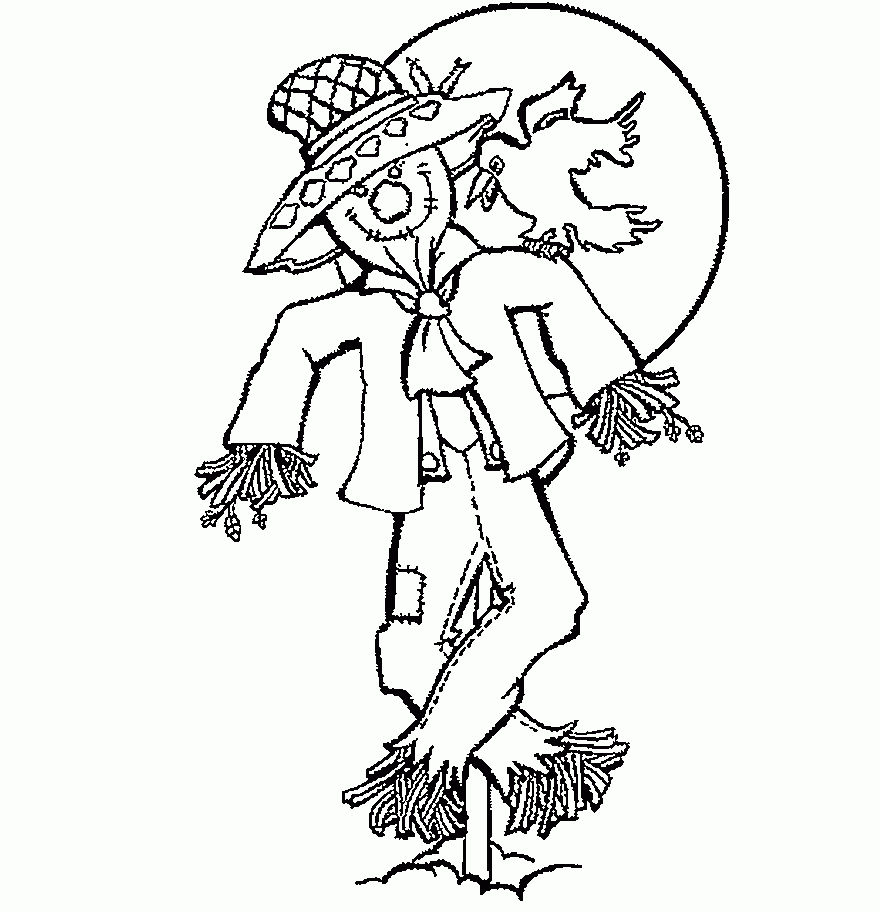 Scarecrow Coloring Pages Printable Free Pictures Of Skeletons For Kids 