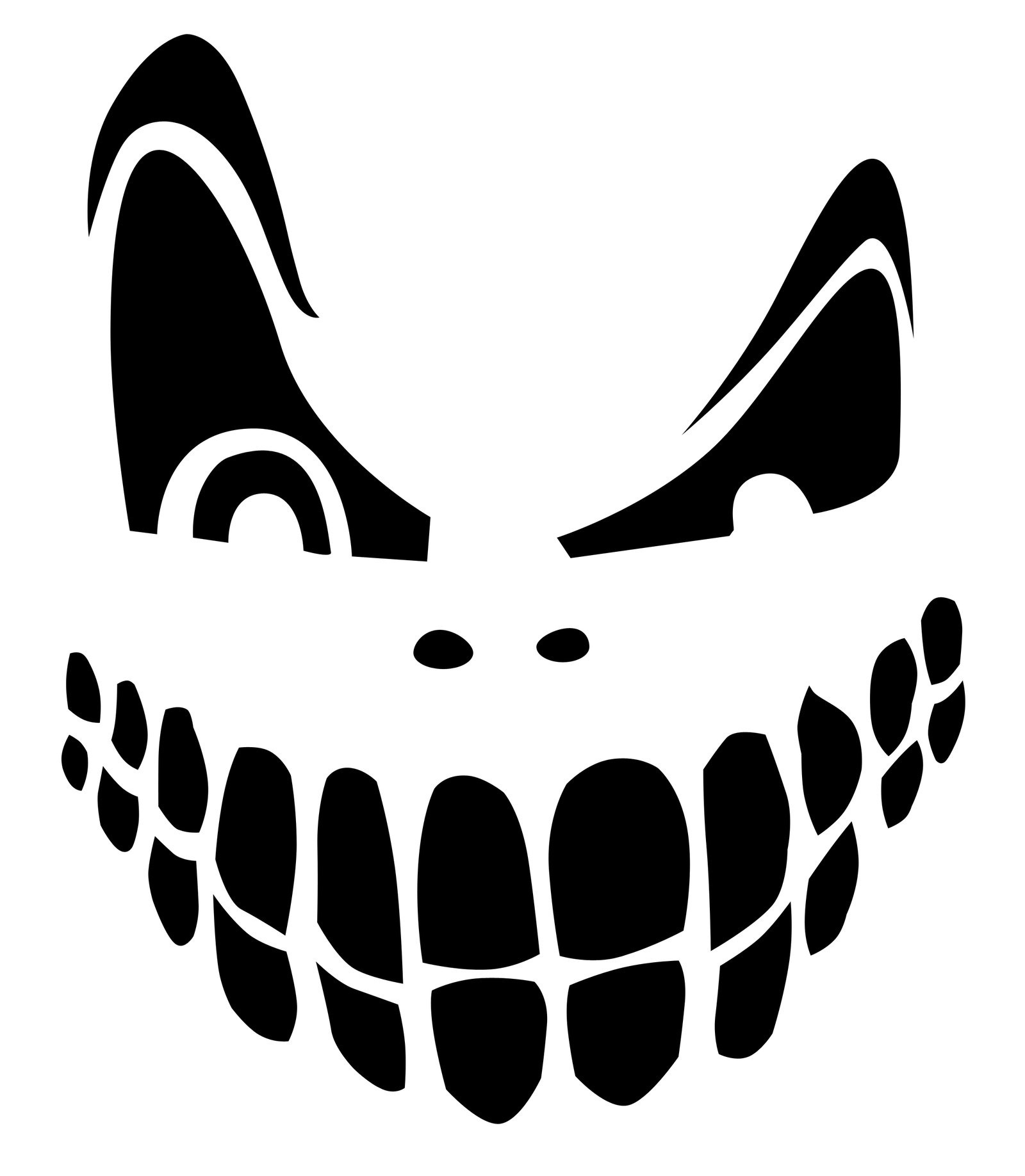 free scary pumpkin templates printable
