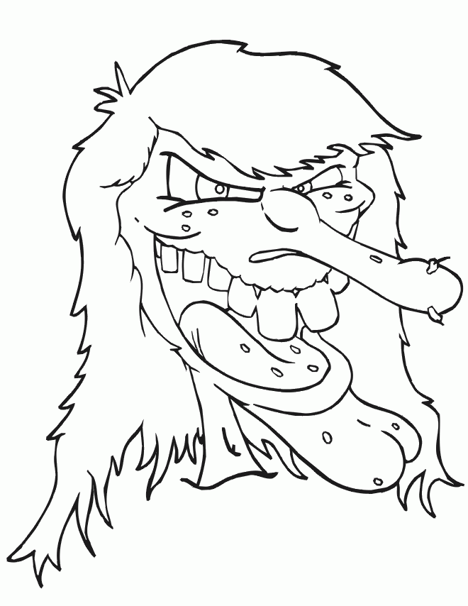 Scary Witch Coloring Page Free Printable Coloring Pages For Kids