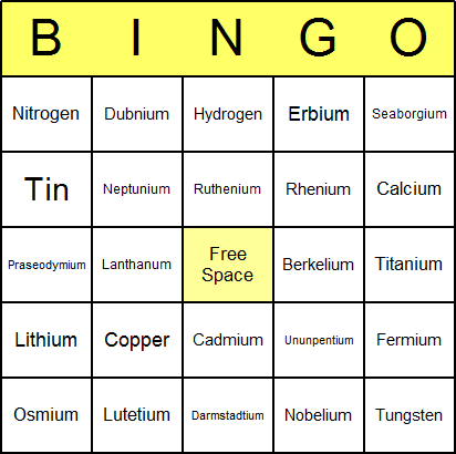 Science Bingo 30 Printable Science Bingo Cards Chemistry Bingo 