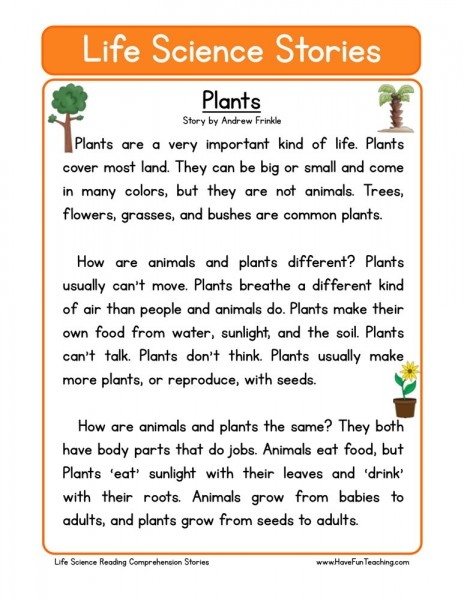 Science Reading Comprehension Worksheets