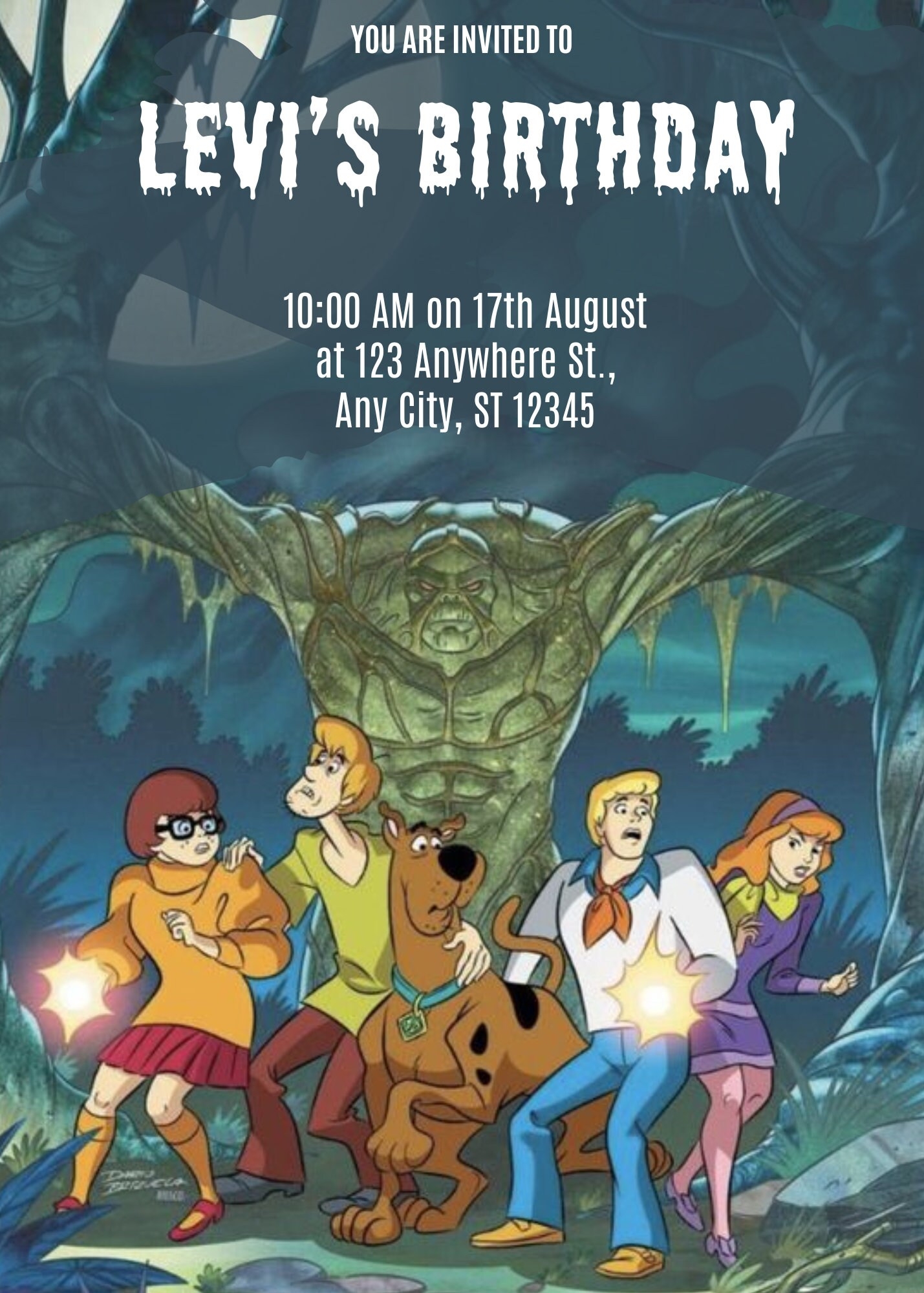 free scooby doo birthday invitation template