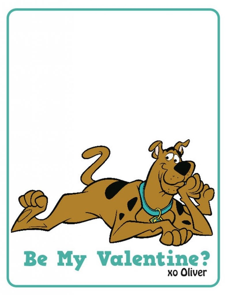Scooby Doo Custom Valentine 39 s Day Card X4 Printable File Etsy