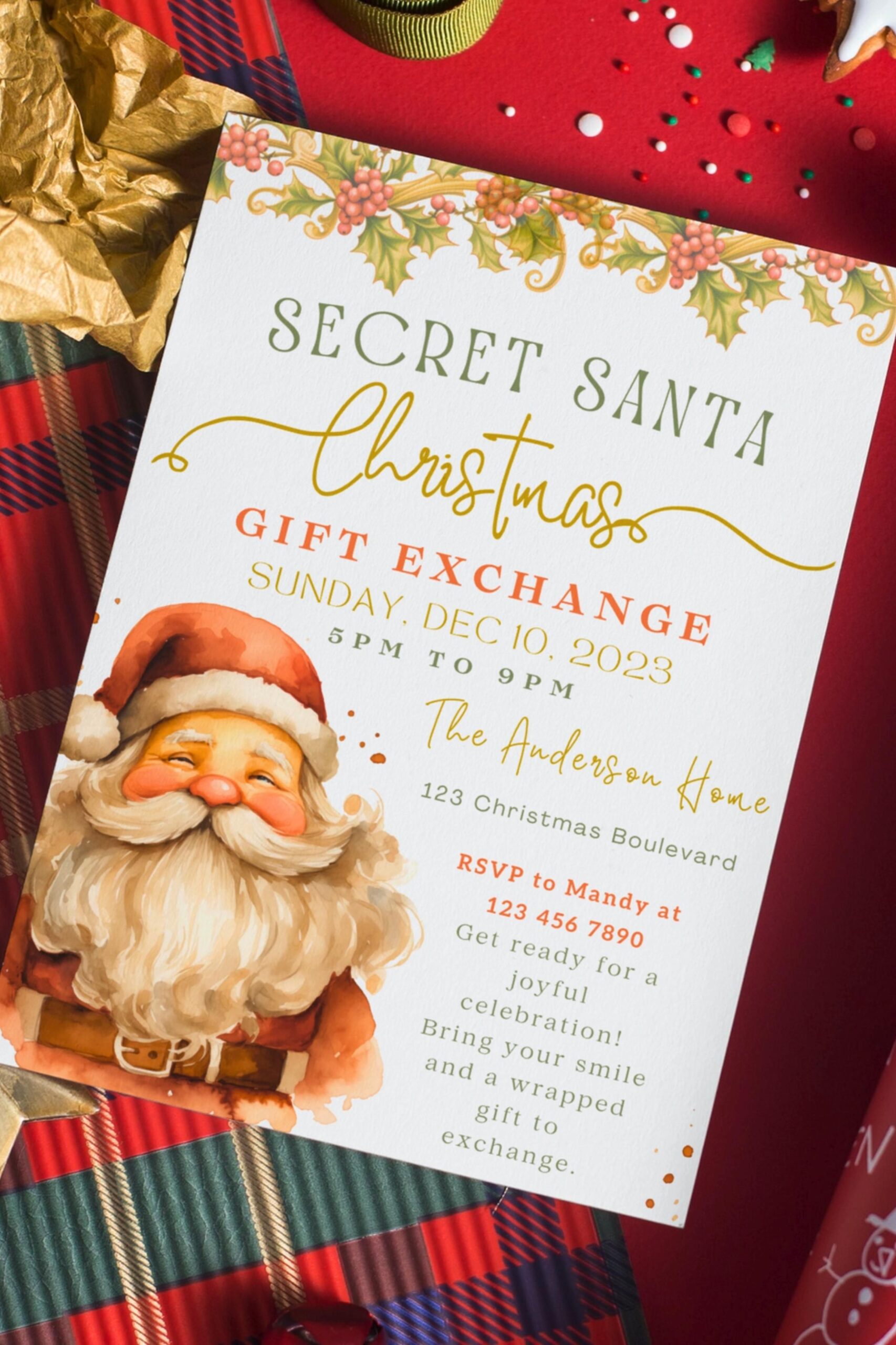 free secret santa invitation template