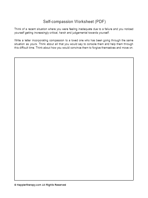 self compassion worksheet