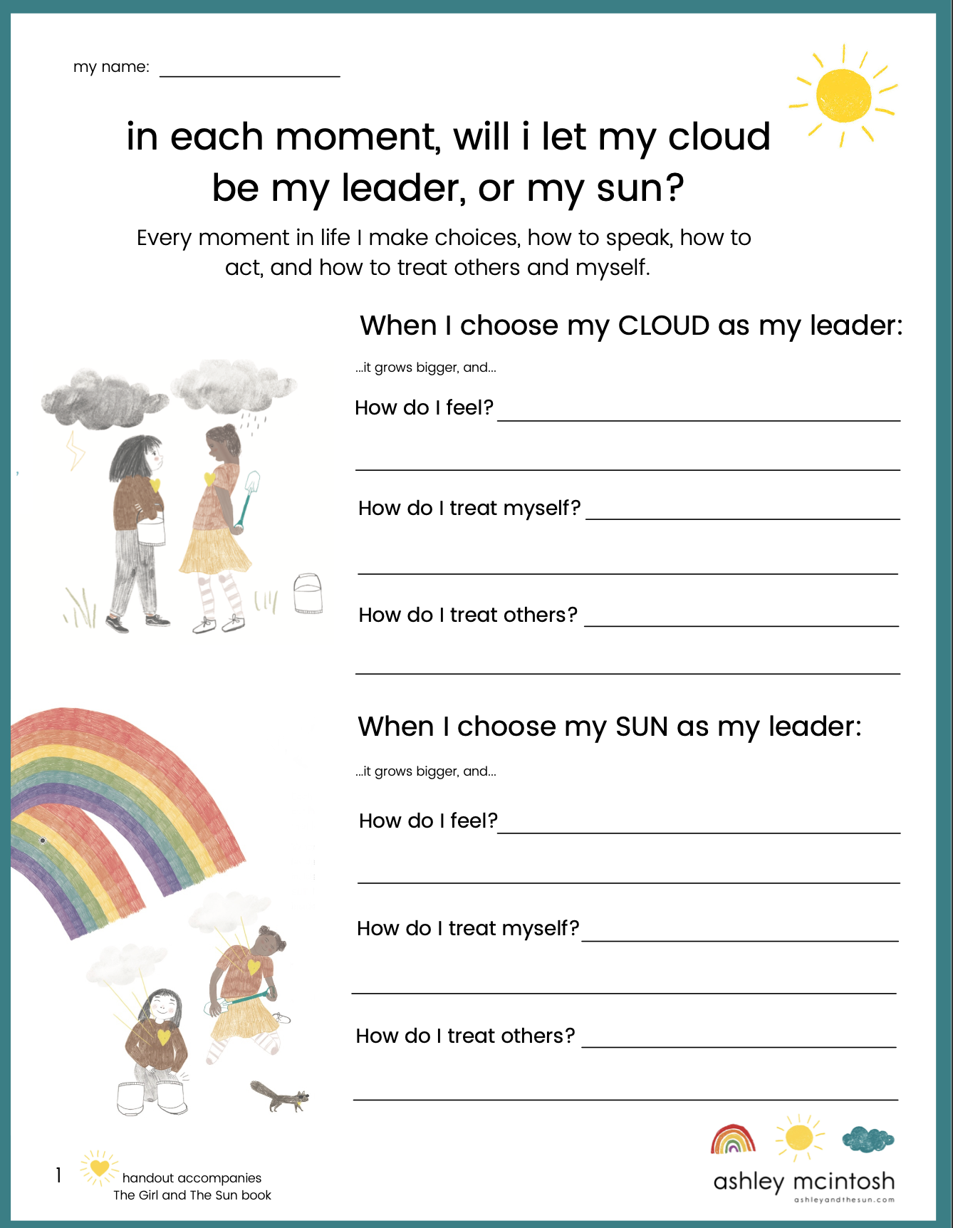 self awareness worksheets