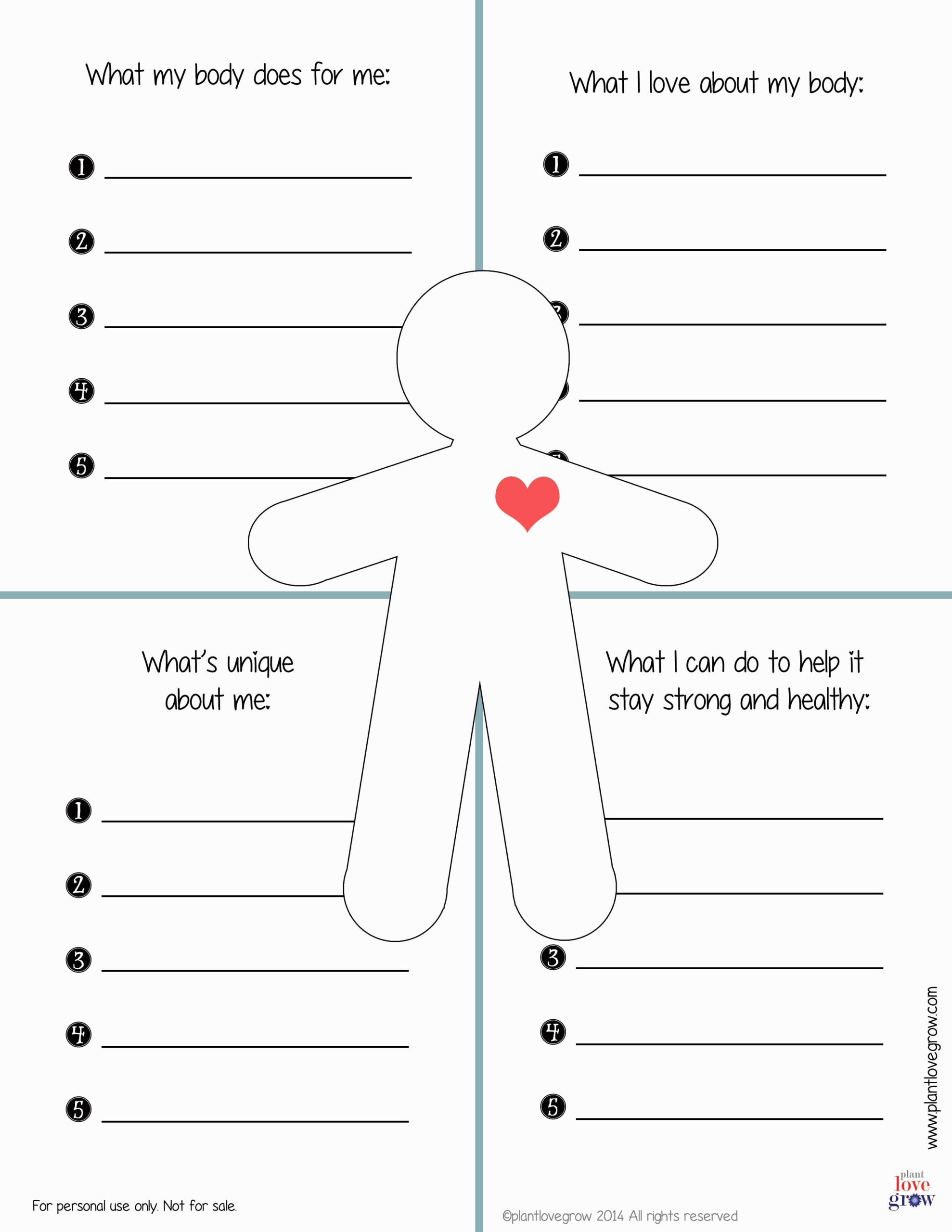 Self Esteem Worksheets Printable For Kids Ronald Worksheets