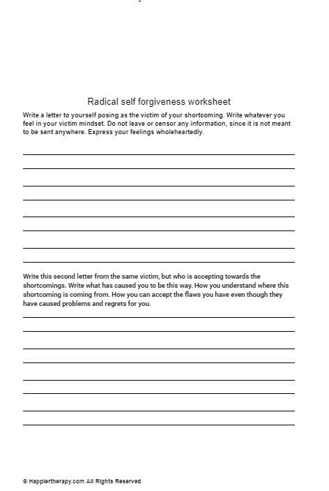 forgiveness worksheet