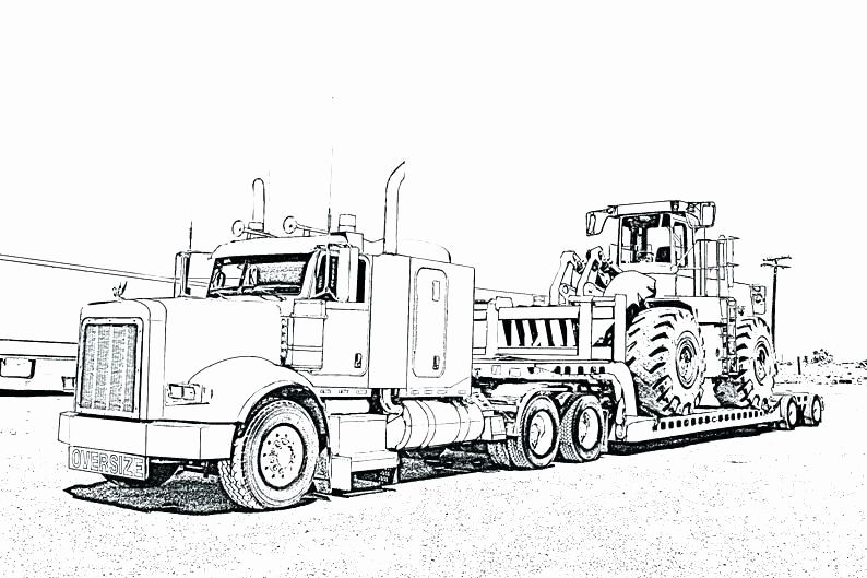 Semi Truck Coloring Page