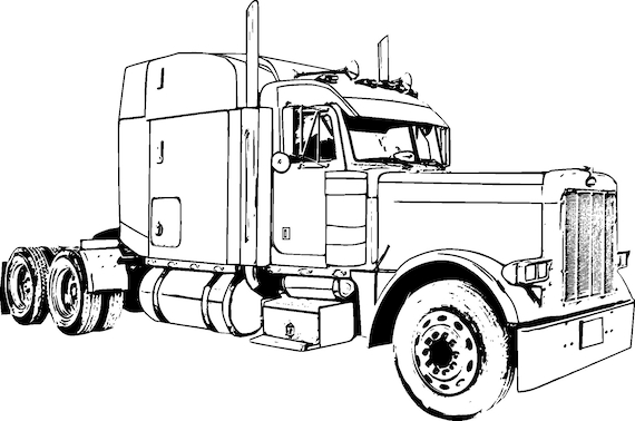Semi Truck Kenworth Coloring Pages