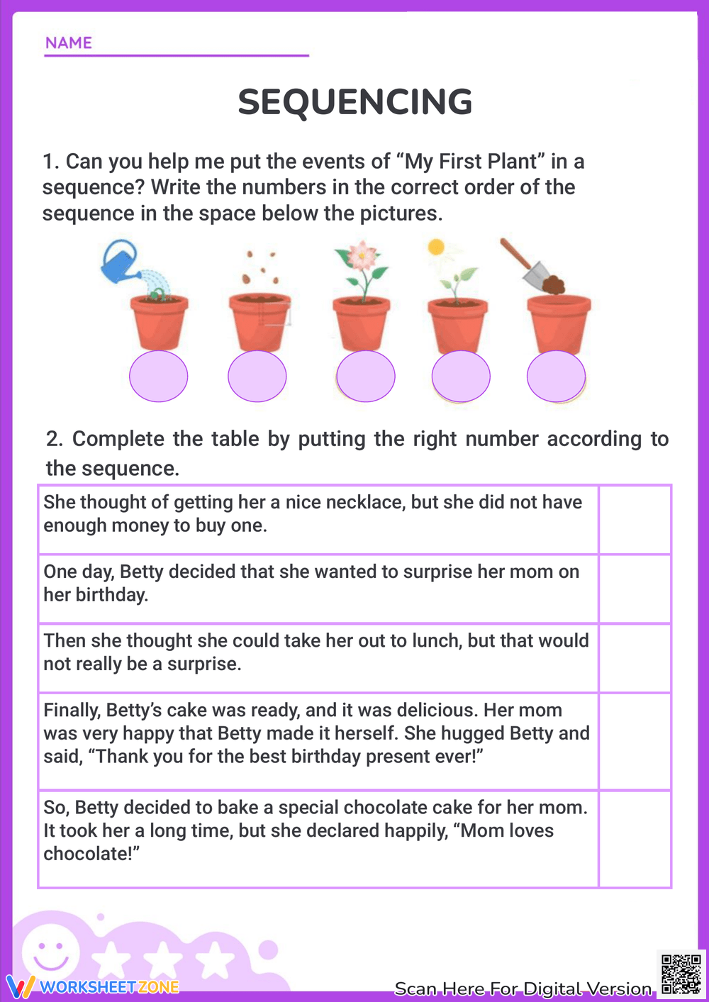 Sequence Of Events Worksheet For Kindergarten 1st Grade Lesson 