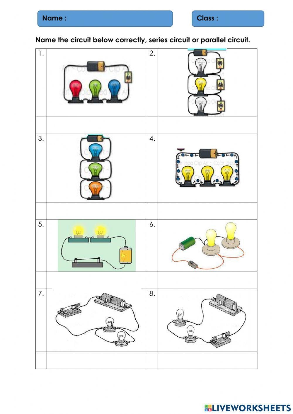 Series And Parallel Circuits Worksheet Set Print Digital 