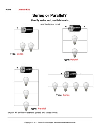 Series Parallel Circuits PDF Worksheets Library