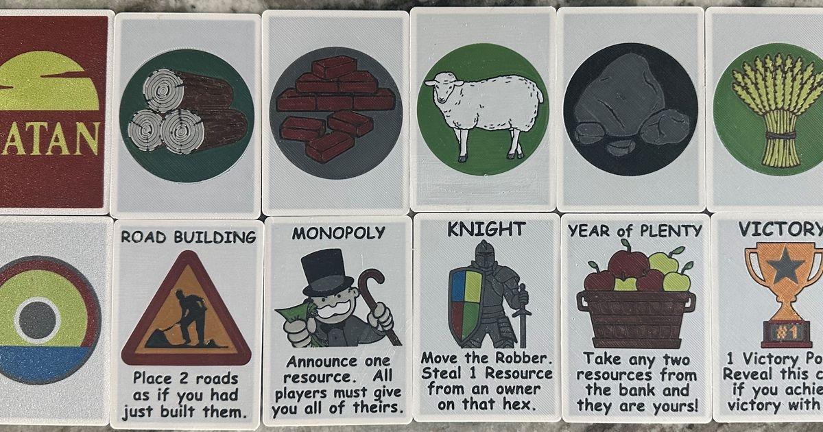 Settlers Of Catan Playing Cards By John K Download Free STL Model 