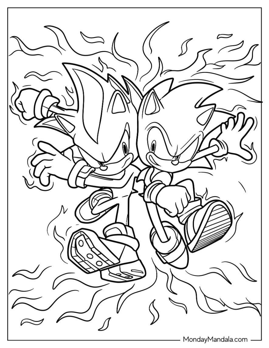 Sonic X Shadow Coloring Pages