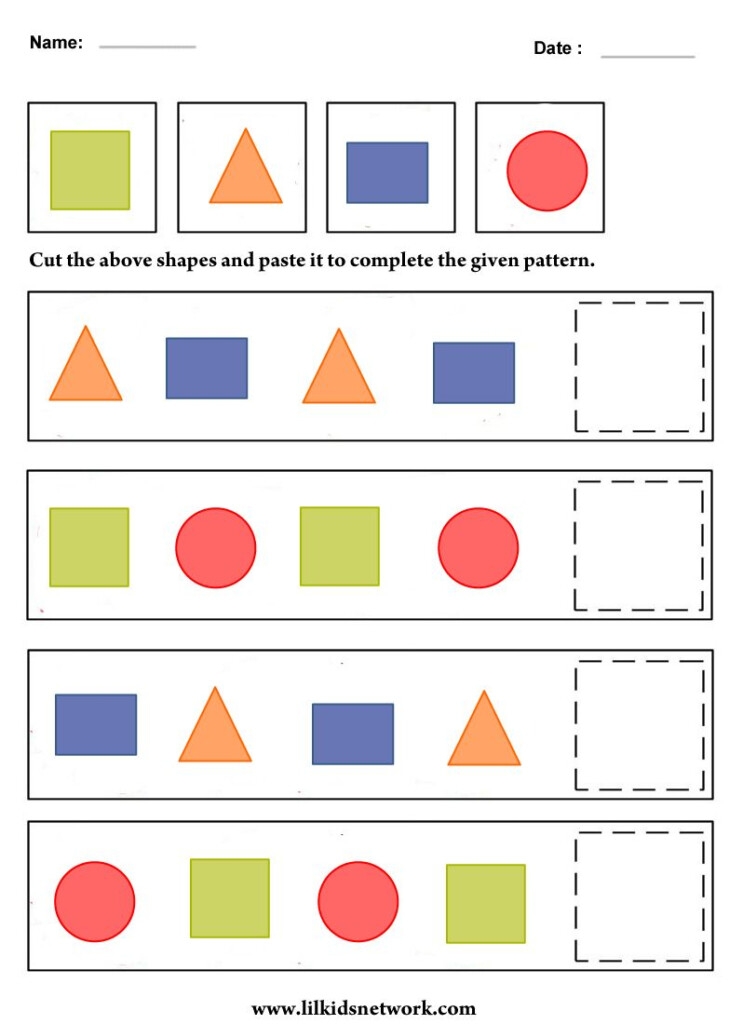 Shape Pattern Worksheets ShapesWorksheets