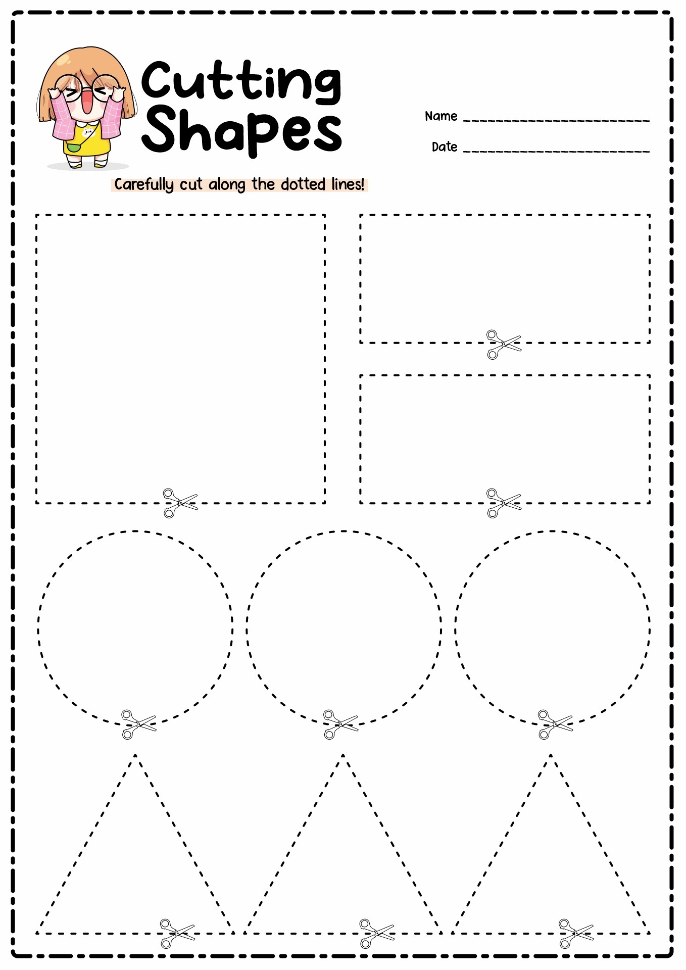 Shapes Worksheet Cutting ShapesWorksheets