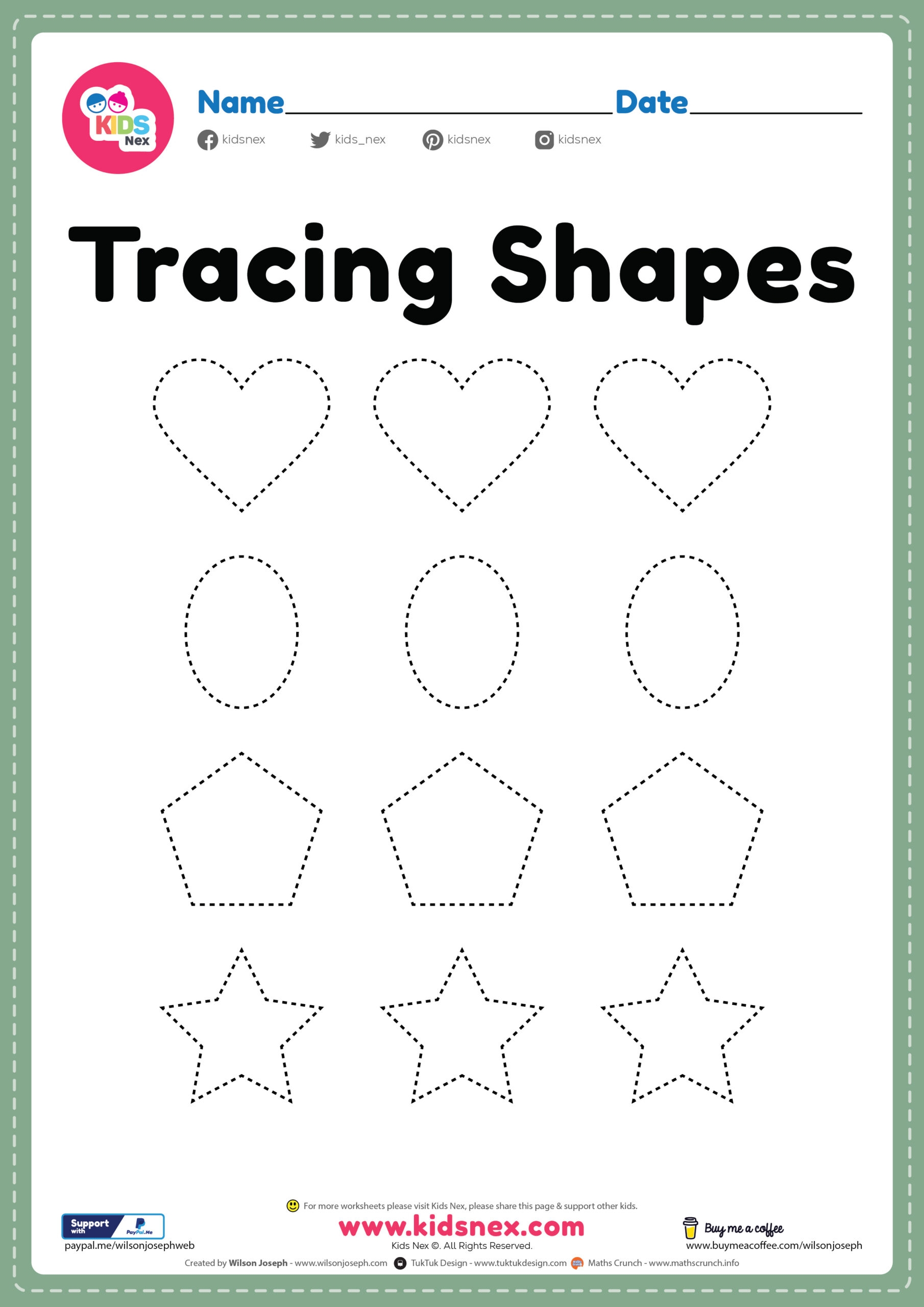 shapes worksheet preschool
