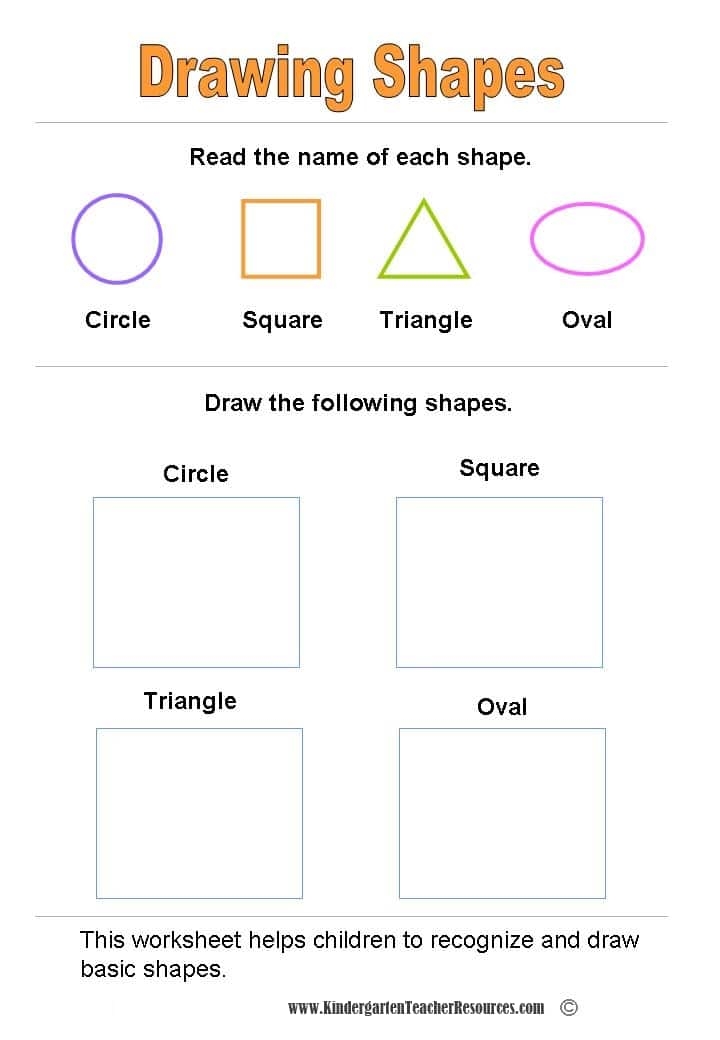 Shapes Worksheet Kindergarten Kindergarten