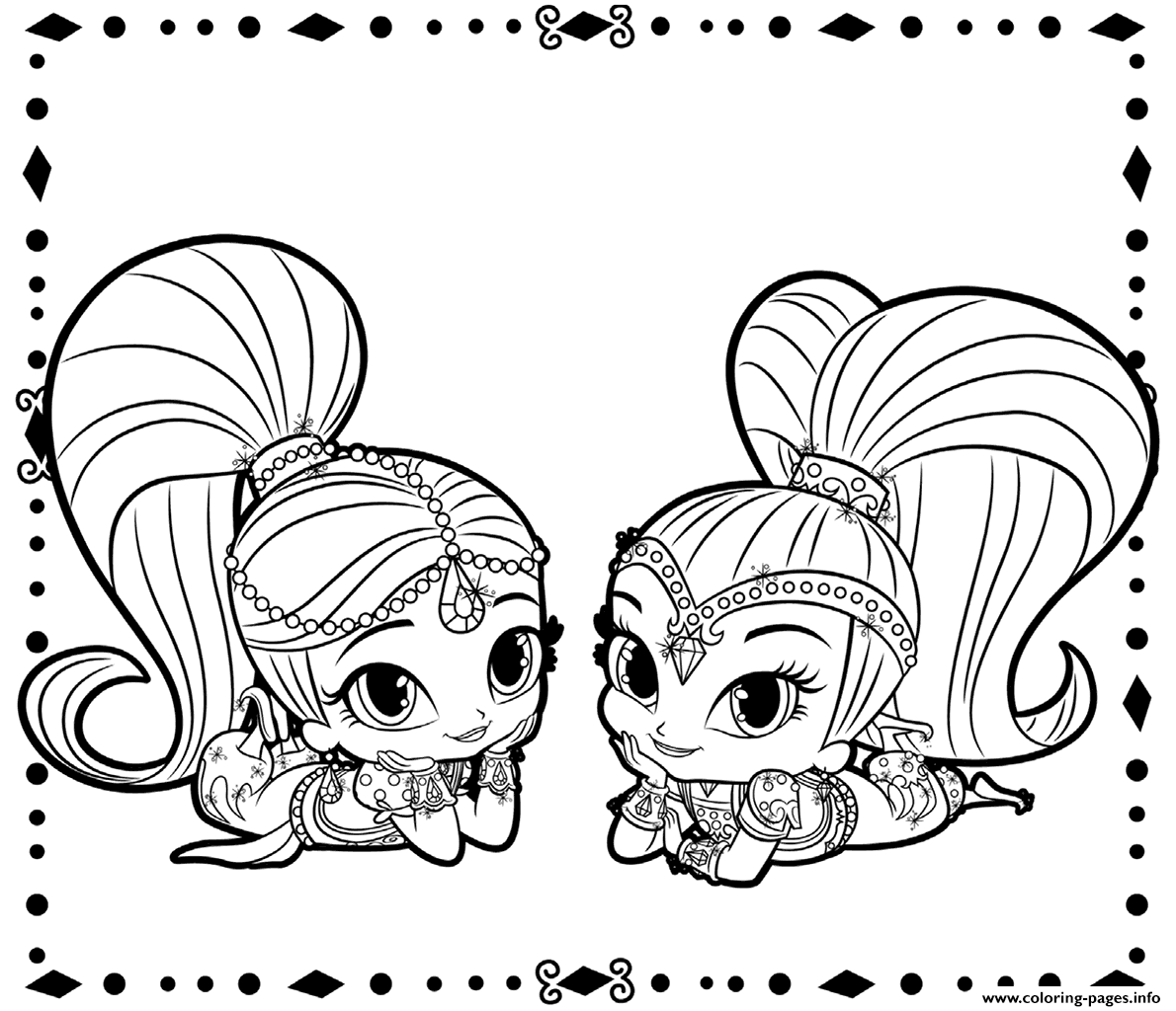 Shimmer And Shine Coloring Pages Printable
