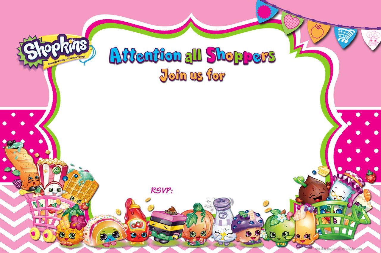Shopkins Birthday Card Printable