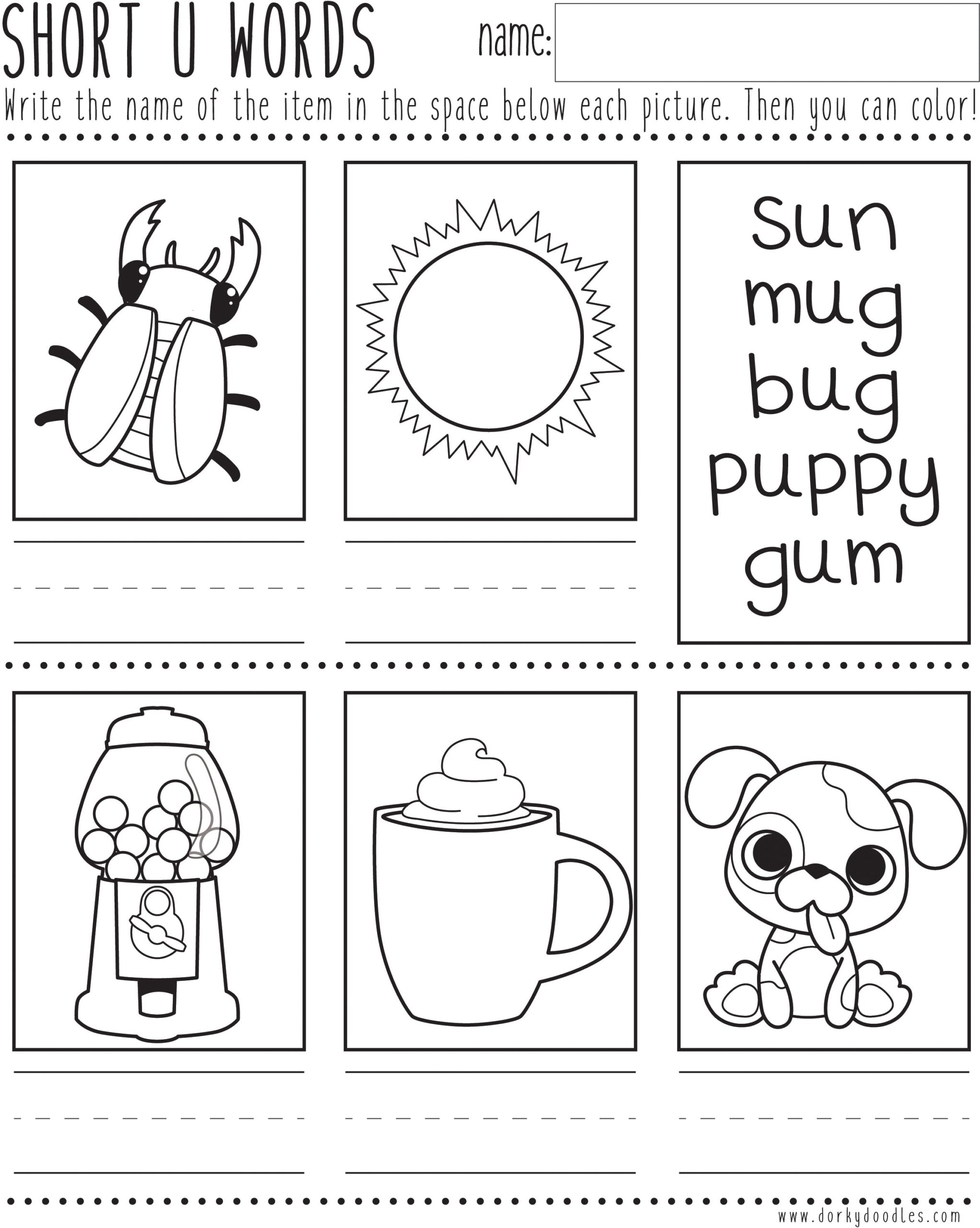 Short U Worksheet Worksheets Library