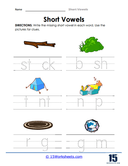 short vowels worksheets