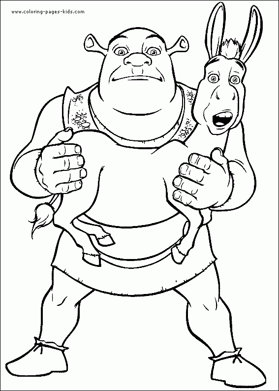 Shrek Color Page Cartoon Color Pages Printable Cartoon Coloring