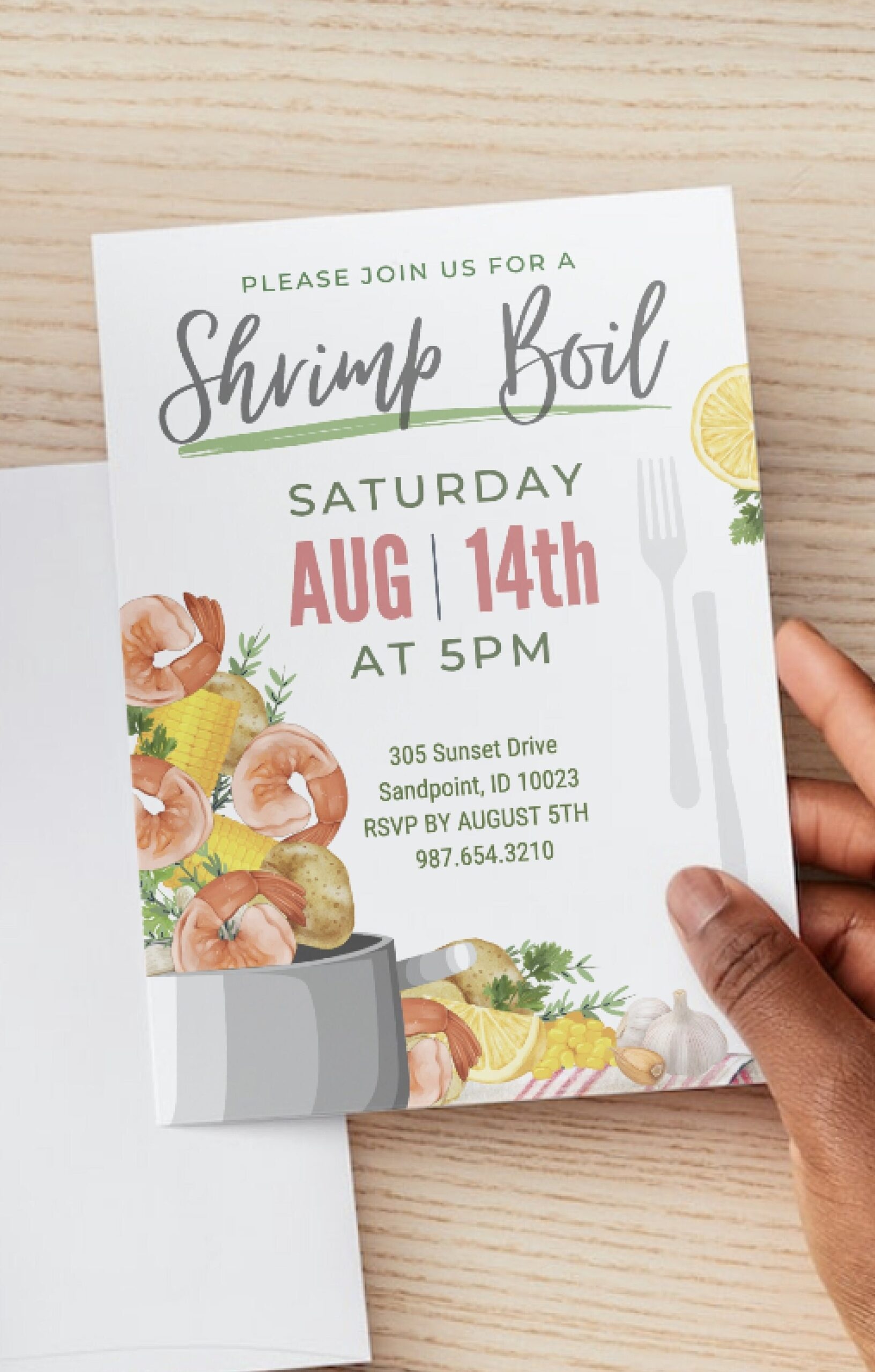 Shrimp Boil Invitation Template Cookout Invitation Backyard Party Low 