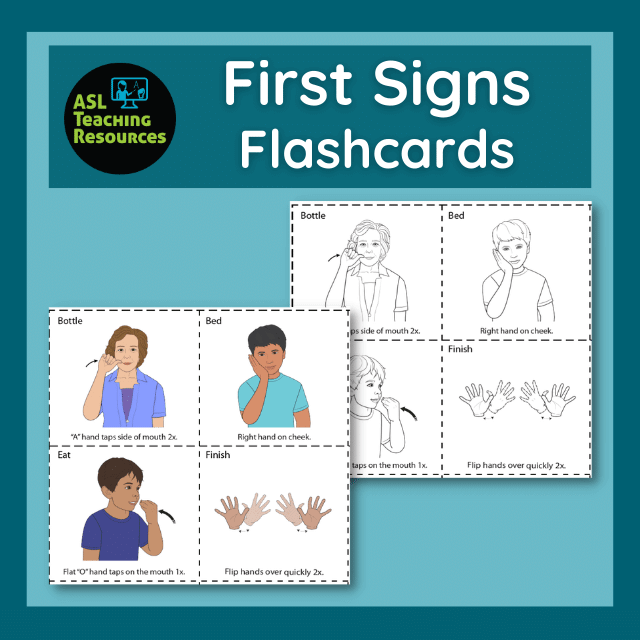 printable sign language words flash cards