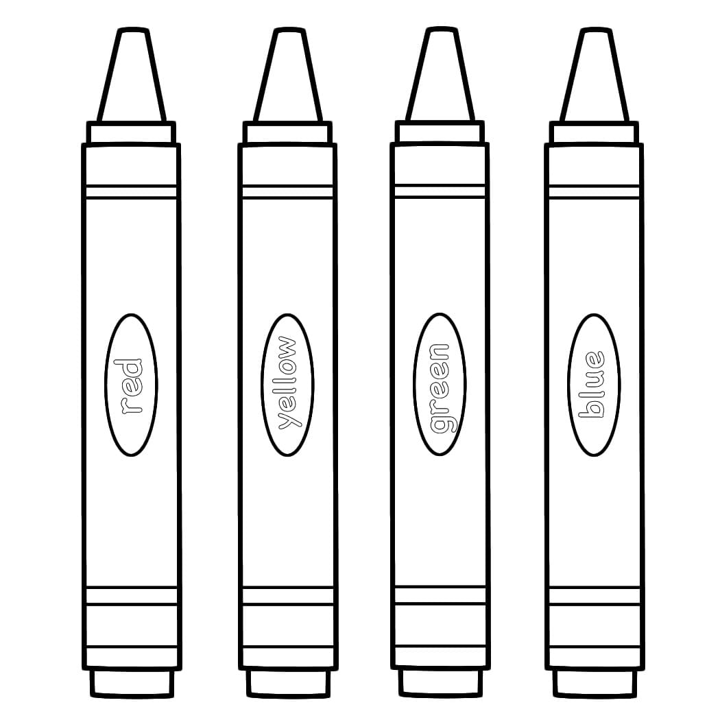 Coloring Page Of Crayons
