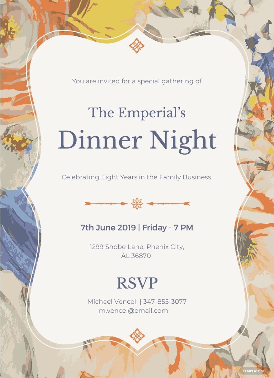 Simple Formal Dinner Invitation Template In Word Pages Publisher 