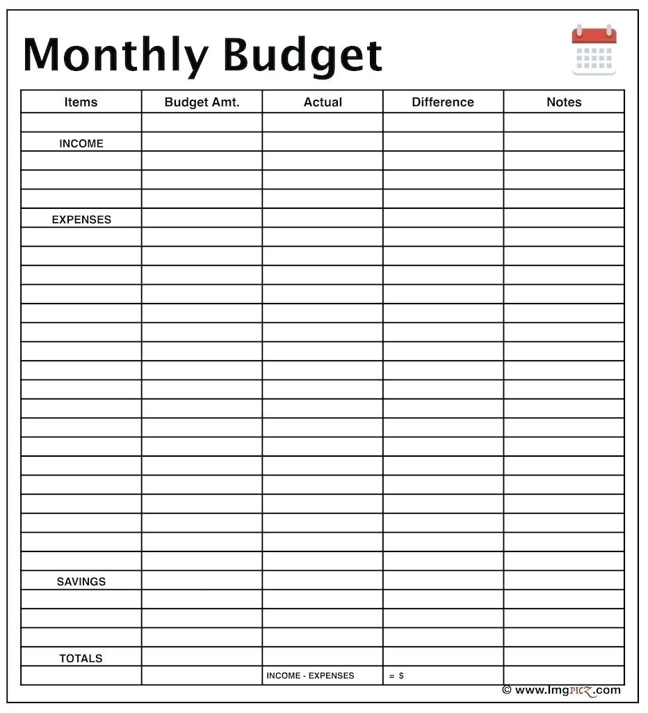 Simple Monthly Budget Worksheet Excel Rateleqwer