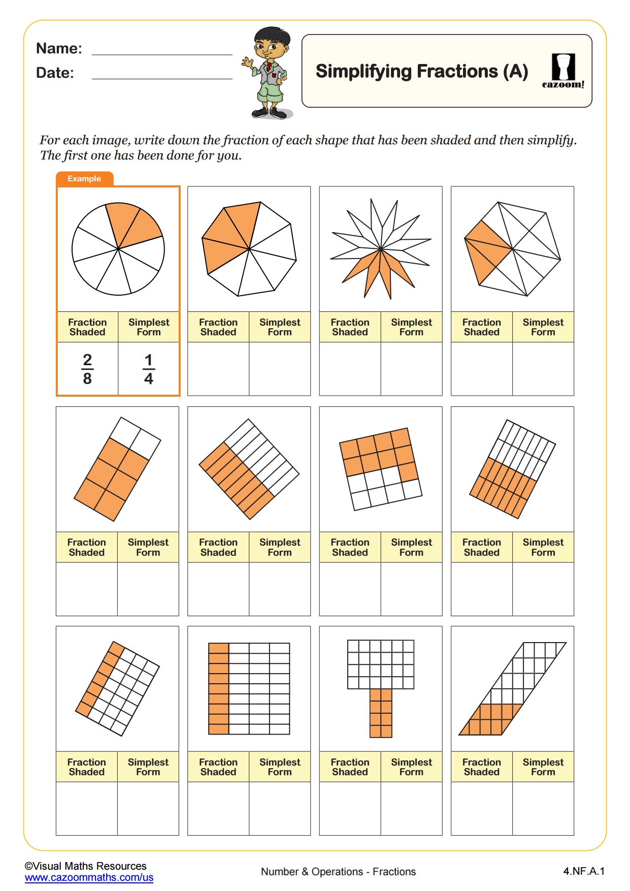 Simplifying Fractions A Fun And Engaging 4th Grade PDF Worksheets