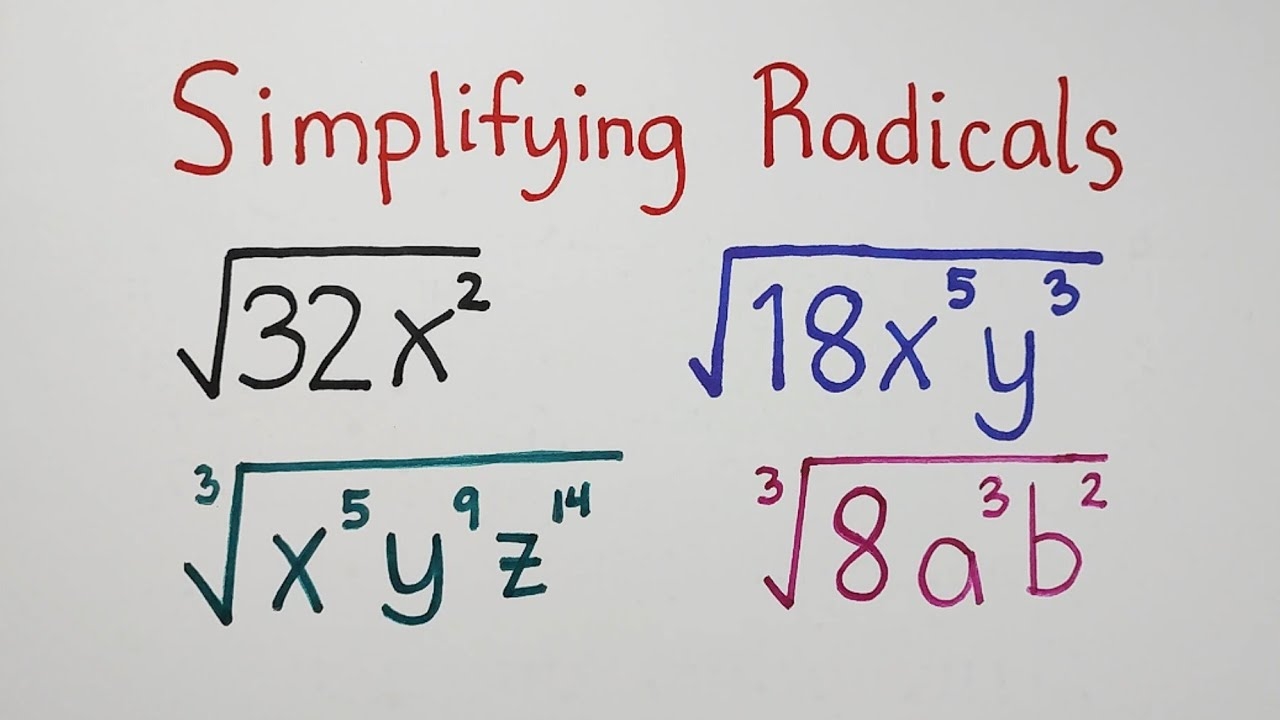 Simplifying Radicals Grade 9 Math Worksheets Library