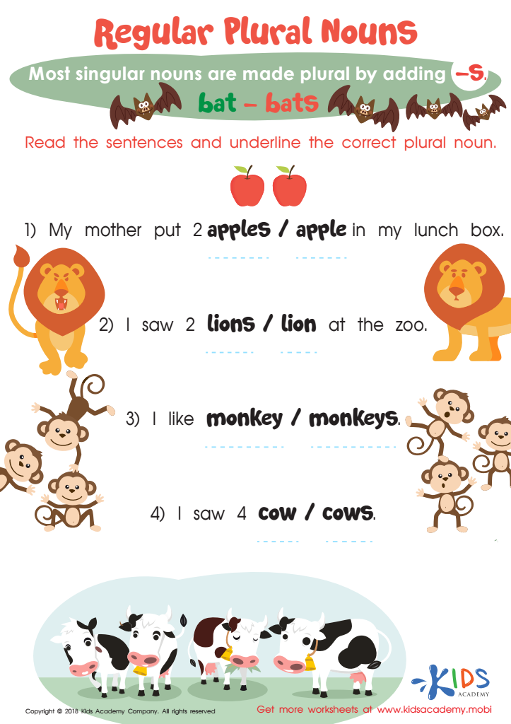 noun worksheets for kindergarten