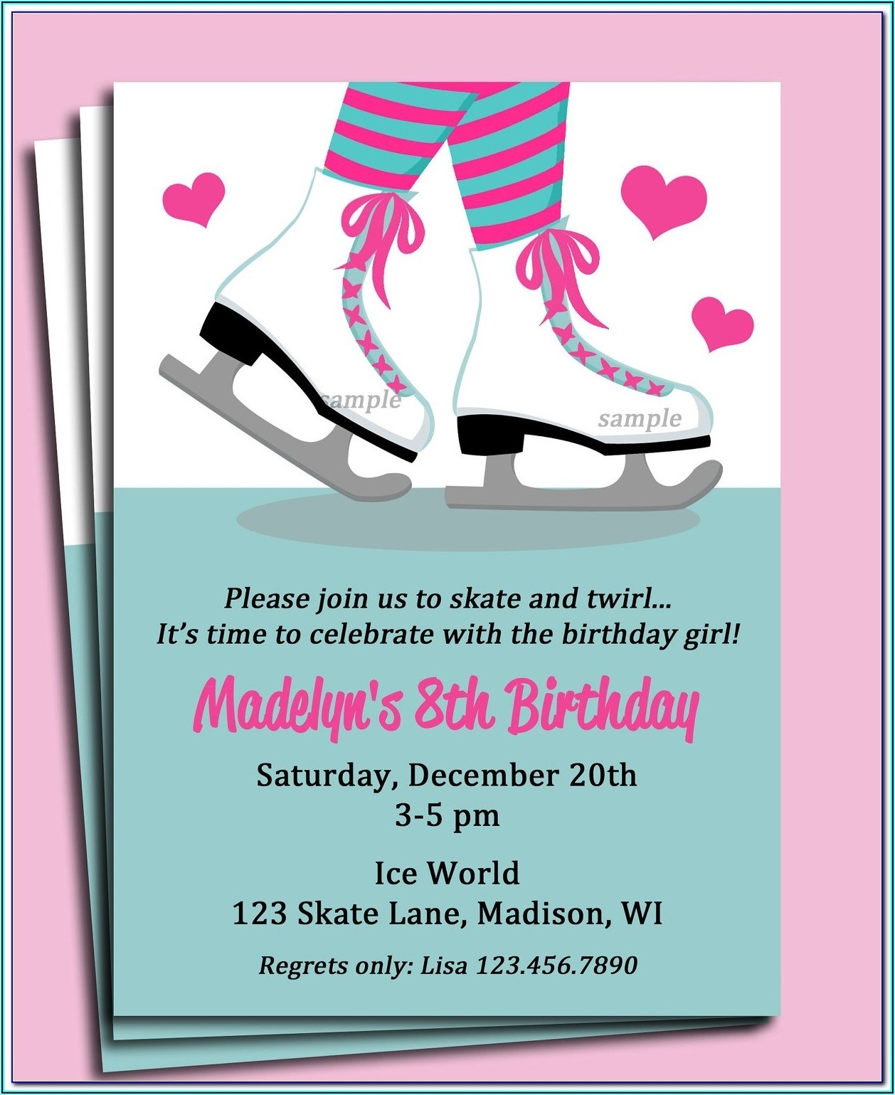 free skating invitations templates