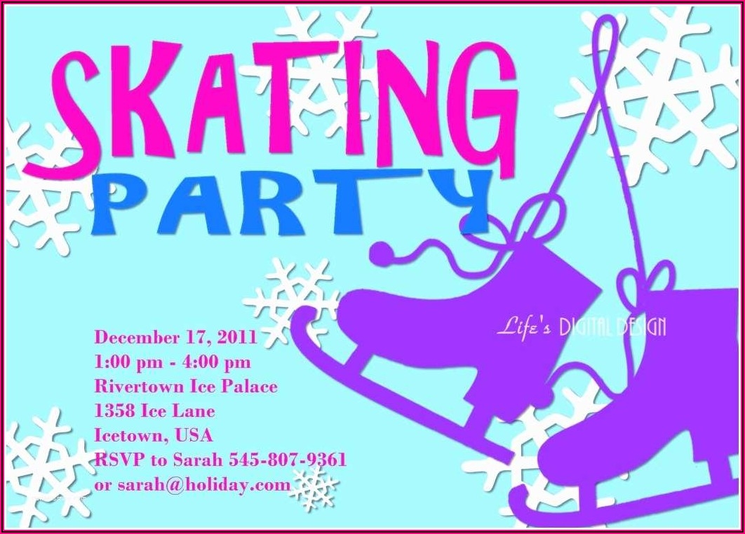 Skating Birthday Invitations Templates Free Template 1 Resume 