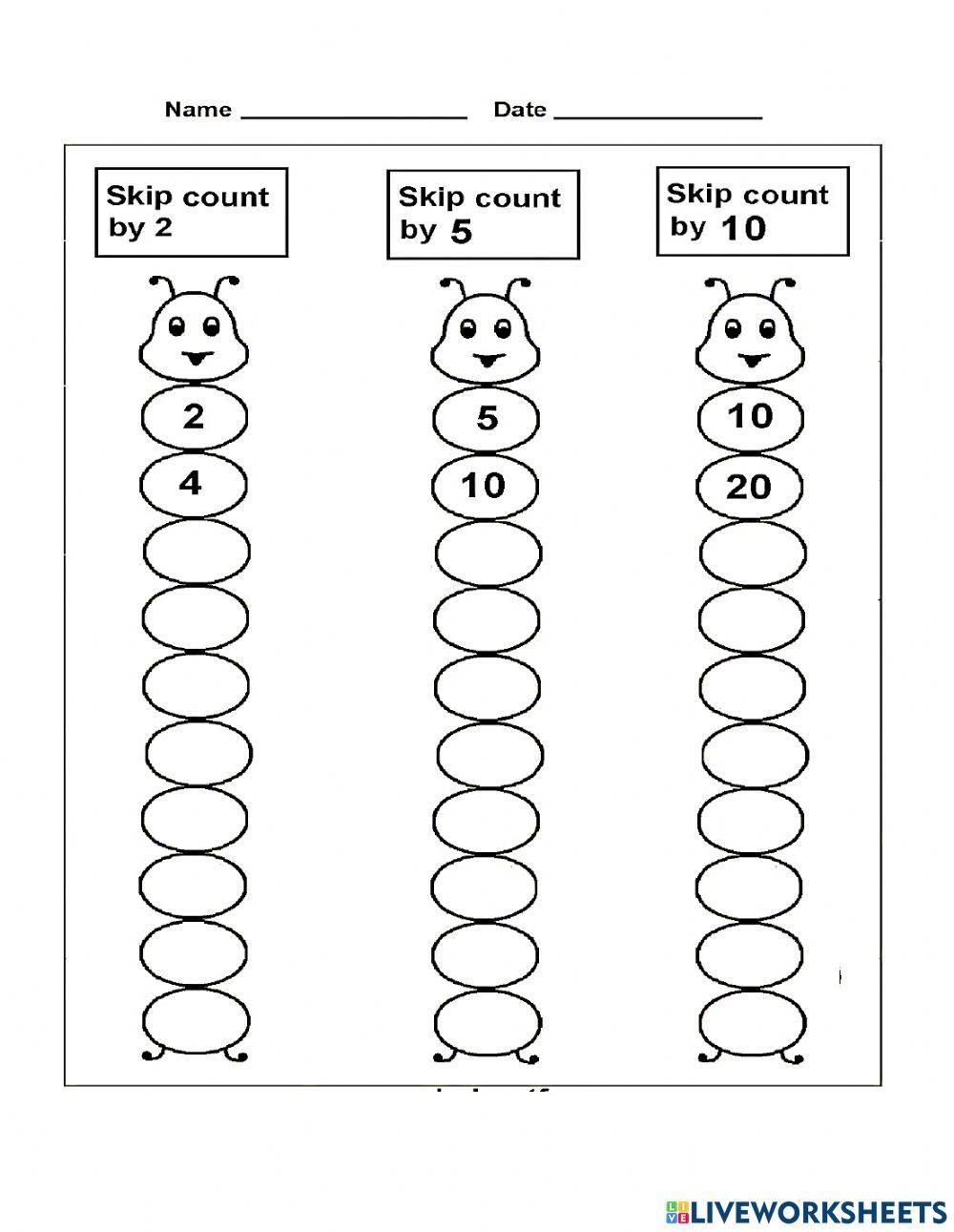 skip counting by 5s worksheet