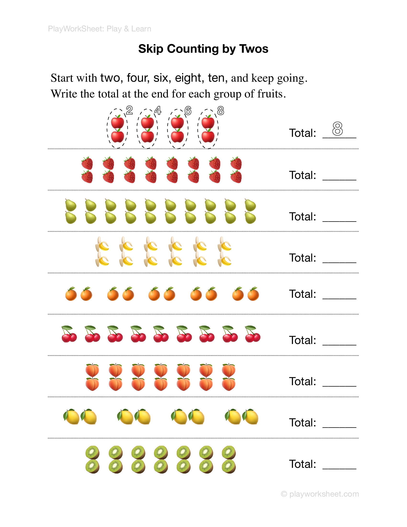 counting in twos worksheet