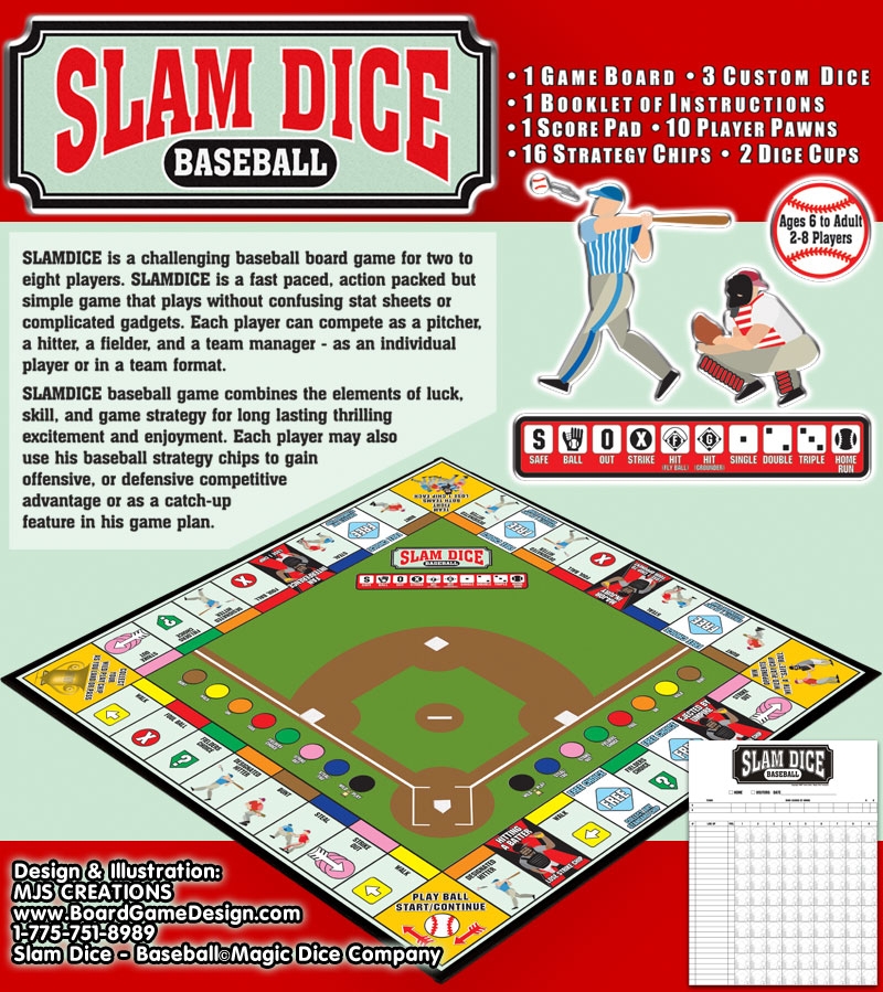 Slam Dice Baseball Board Game